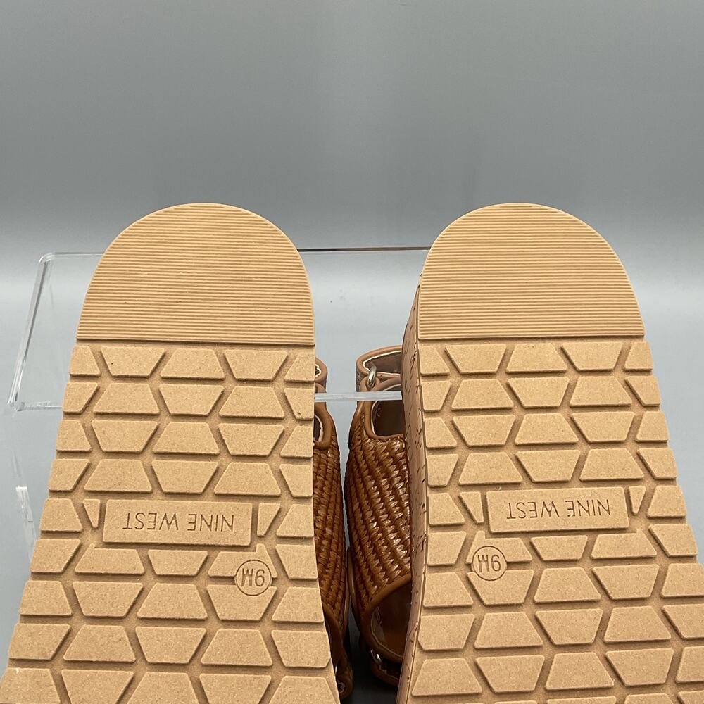 NEW Nine West Women’s Heavin Woven Platform Wedge Sandals Brown Size 9M - Picture 9 of 10